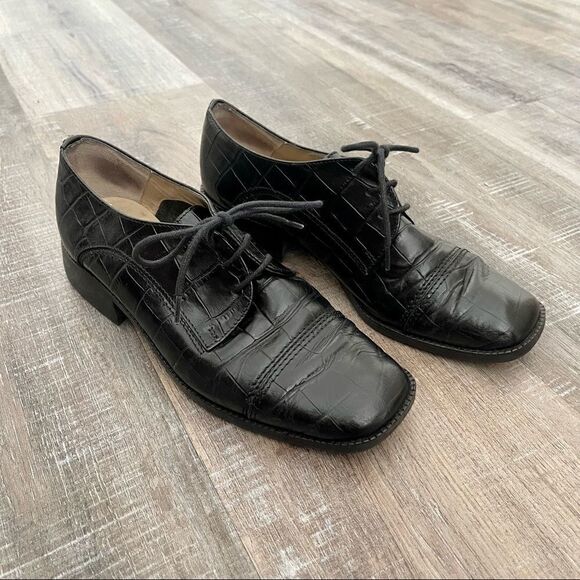 SESTO MEUCCI black alligator oxfords - Picture 1 of 6